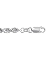 Silver Hollow Rope Link Chain