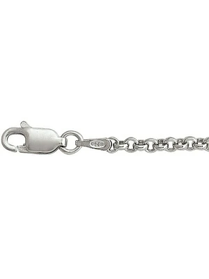 Silver Rhodium Hollow Rolo Link Chain