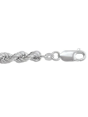 Silver Hollow Rope Link Bracelet