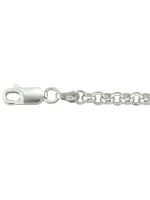 Silver Hollow Rolo Link Bracelet