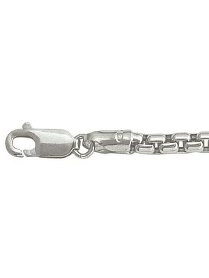 Silver Rhodium Hollow Box Link Bracelet