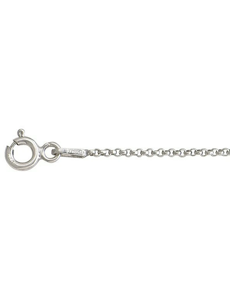 Silver Rhodium Hollow Rolo Link Chain