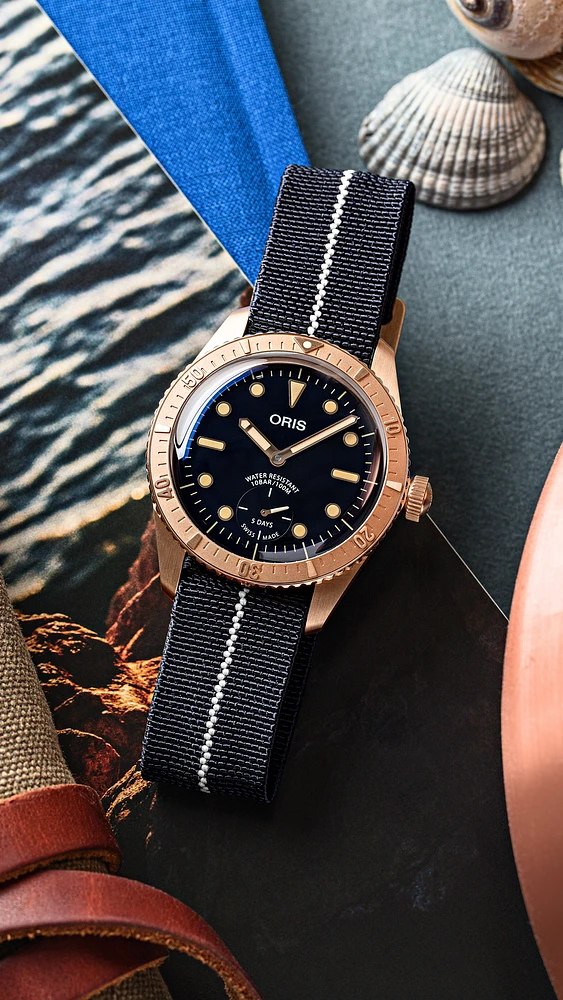 Oris Carl Brashear Calibre 401 Limited Edition Blue Dial 40MM Automatic 01 401 7764 3185-Set