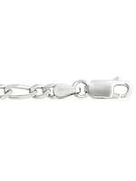 Silver Rhodium Solid Figaro Link Chain