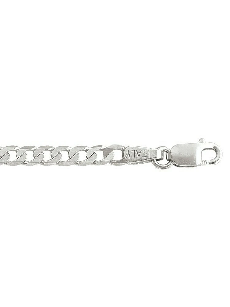 Silver Rhodium Solid Open Link Chain