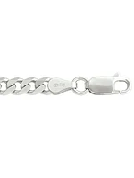 Silver Rhodium Solid Heavy Curb Link Chain