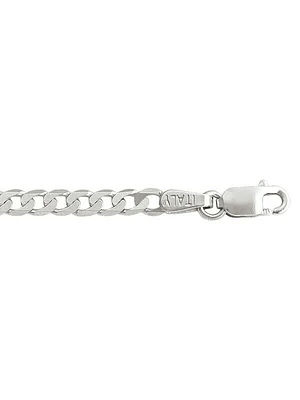 Silver Rhodium Solid Open Link Bracelet