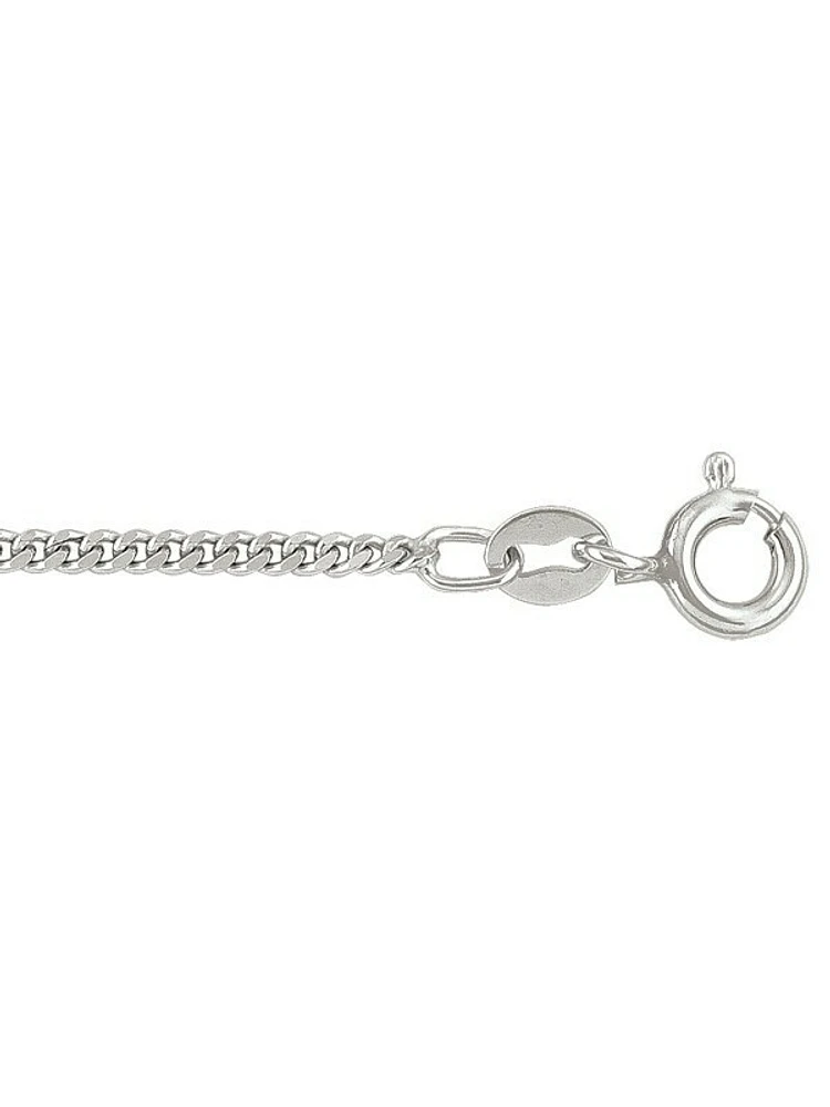 Silver Rhodium Solid Curb Link Chain