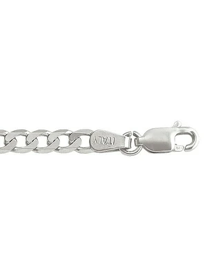 Silver Rhodium Solid Open Link Chain