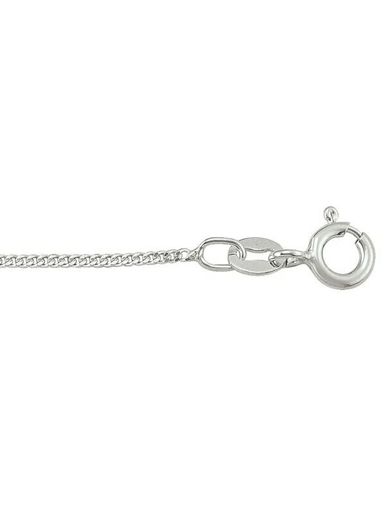 Silver Solid Curb Link Chain