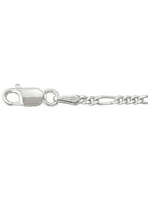 Silver Solid Figaro Link Bracelet