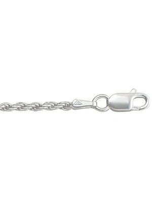 Silver Solid Diamond Cut Rope Link Chain