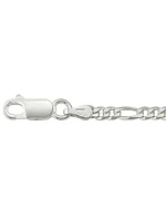 Silver Solid Figaro Link Bracelet