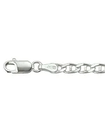 Silver Solid Flat Anchor Link Bracelet