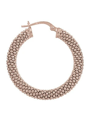 Sterling Silver Gold Plated Fancy Mesh Hoop Earring