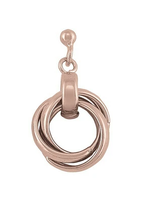 Sterling Silver Pink Gold Plated Love Knot Drop Earring