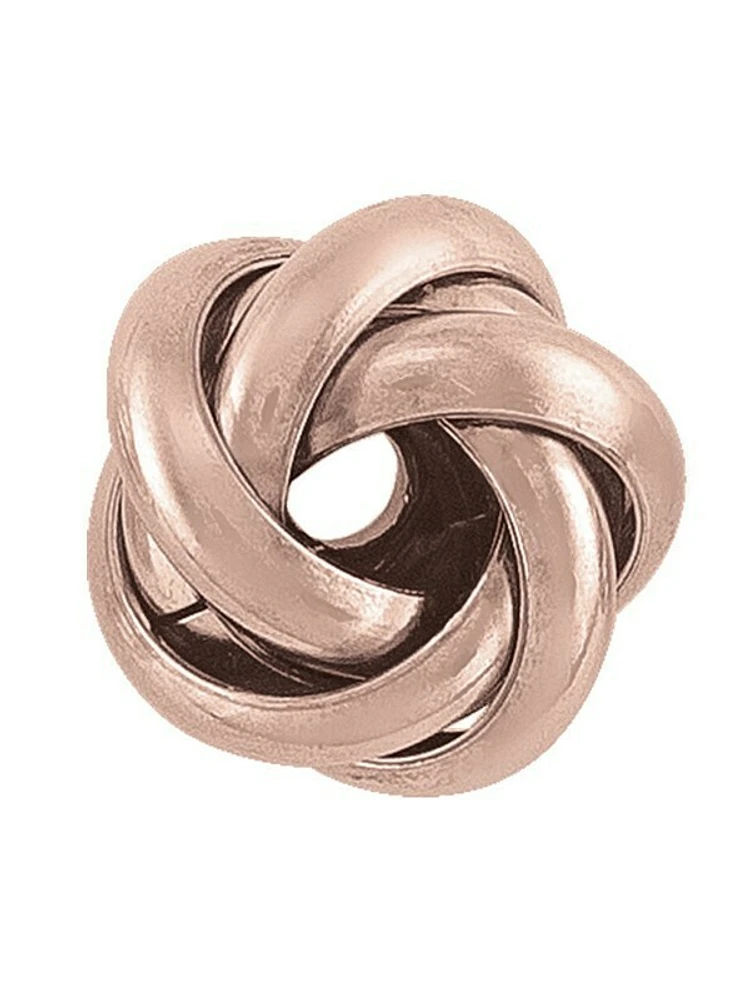 Sterling Silver Pink Gold Plated Love Knot Earring