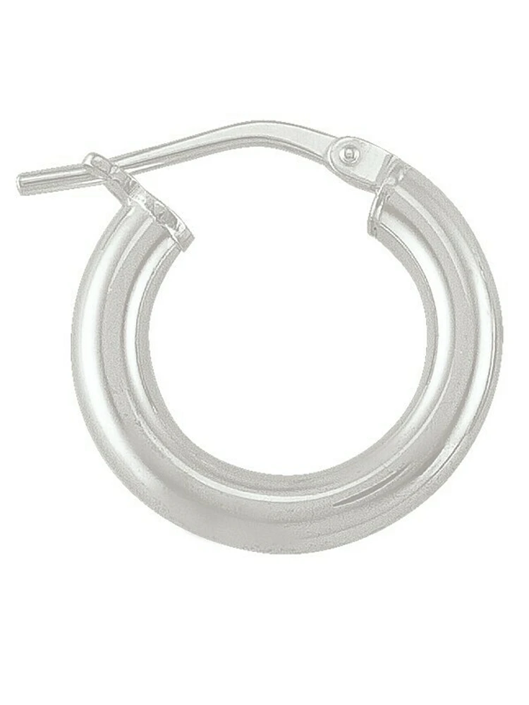 Sterling Silver High Polish Plain 3mm Tube Hoop Earring