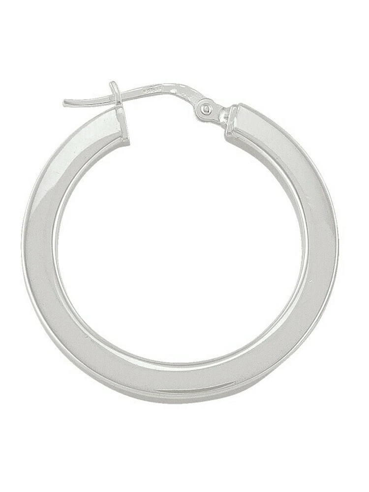 Sterling Silver Square Tubing Hoop Earring