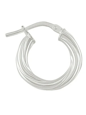 Sterling Silver Twisted Hoop Earring