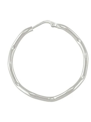 Sterling Silver Wave Tubing Hoop Earring