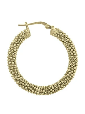 Sterling Silver Yellow Gold Plated Fancy Mesh Hoop Earring