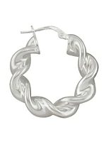 Sterling Silver Fancy Twist Hoop Earring