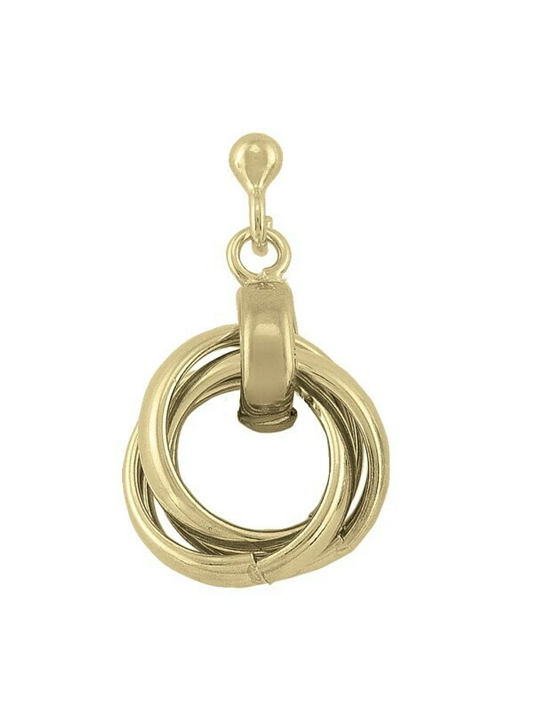 Sterling Silver Yellow Gold Love Knot Drop Earring