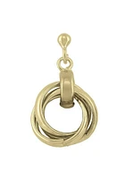 Sterling Silver Yellow Gold Love Knot Drop Earring