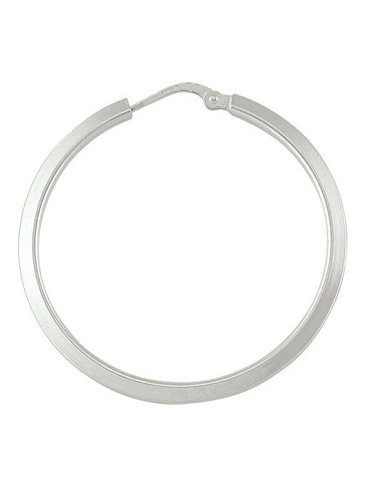 Sterling Silver Knife-Edge Tubing Hoop Earring