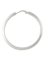 Sterling Silver Knife-Edge Tubing Hoop Earring