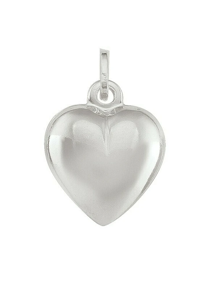 Sterling Silver Puffed Heart Charm