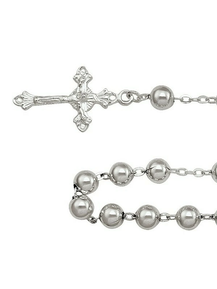 Sterling Silver Rosary Necklace