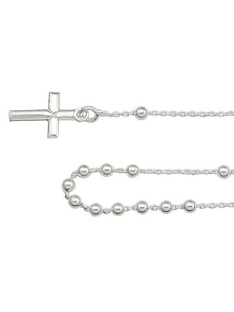 Sterling Silver Rosary Necklace