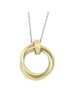 Sterlilng Silver Yellow & Rhodium Plated Loveknot Necklace