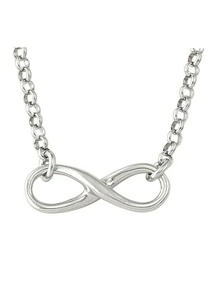 Sterling Silver Rhodium Finish Infinity Necklace