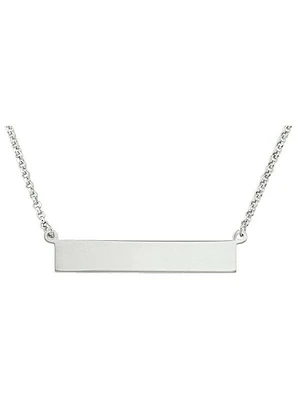 Sterling Silver Rhodium Plated Bar Necklace