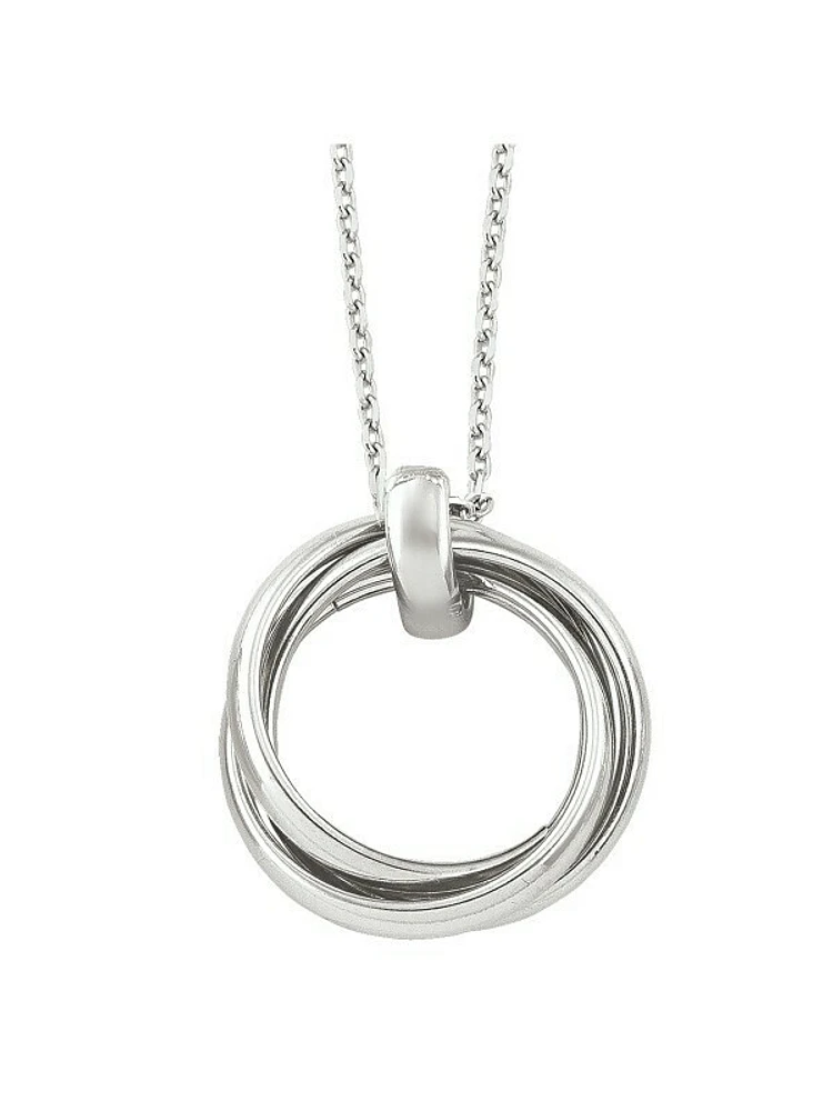 Sterling Silver Rhodium Plated Love Knot Necklace