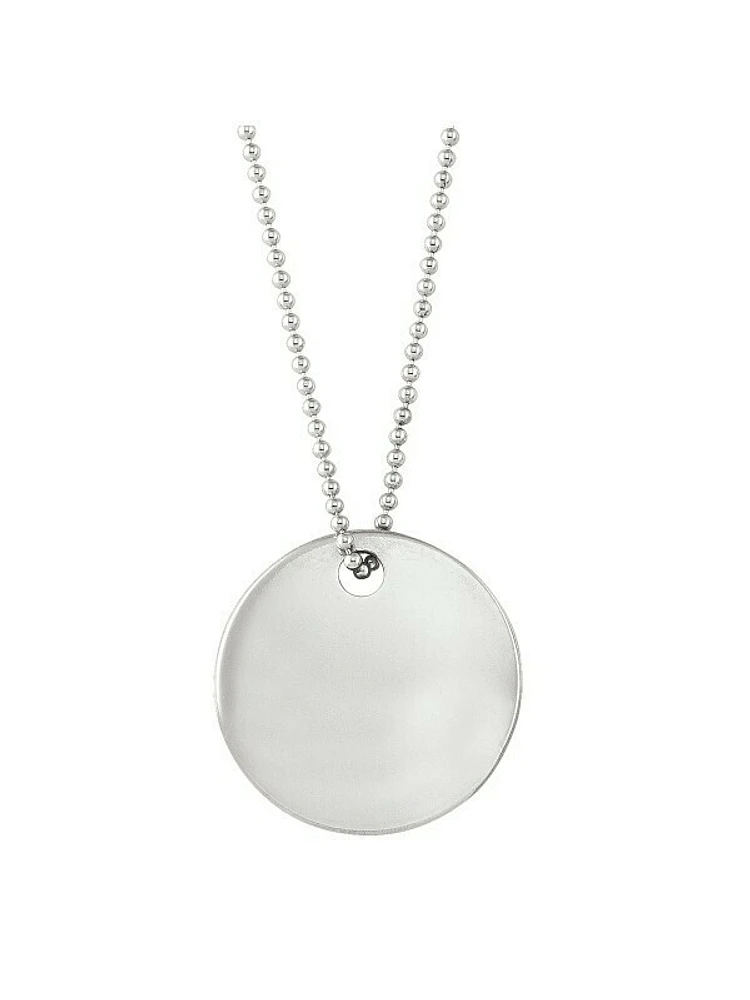 Sterling Silver Rhodium Plated Disc Necklace