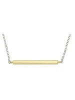 Sterling Silver Yellow & Rhodium Plated Bar Necklace