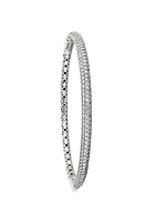 Row Hinged Diamond White Gold Bangle. 14K Gold. SI/GH Diamonds