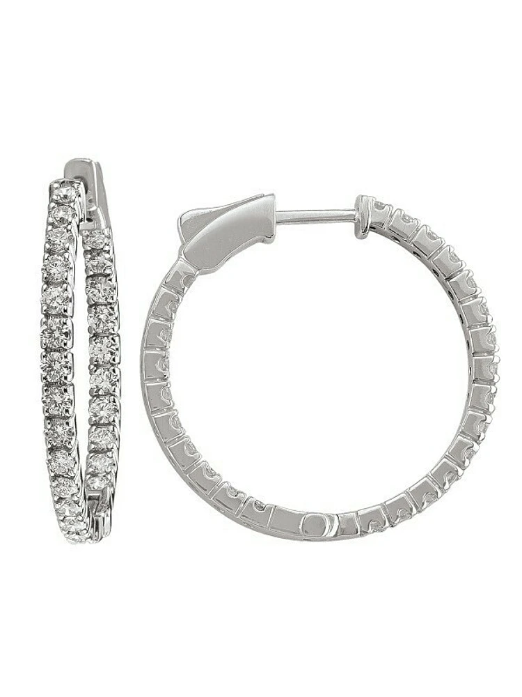 Diamond Inside-Outside Round Hoop Earring (27mm)