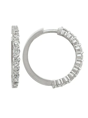 Diamond Round Huggie Earrings (23mm)