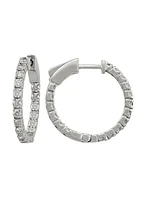 Diamond Inside-Outside Round Hoop Earring (21mm)