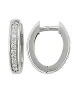 Diamond Oval Huggie Earring (15mm X 12mm)