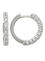 Diamound Round Huggie Earring (18mm