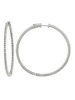 Diamond Inside-Outside Diamond Round Hoop Earring (50mm)