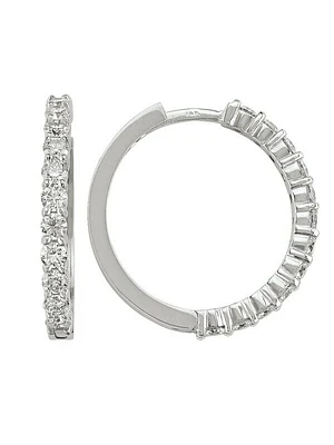 Diamound Round Huggie Earring (23mm)