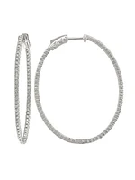 Diamond Inside-Outside Oval Hoop Earring (47mm X 37mm)