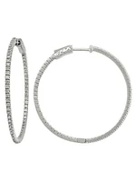 Diamond Inside-Outside Round Hoop Earring (40mm)